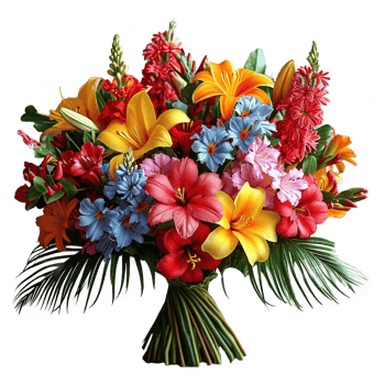 AI generated Colorful flower bouquete isolated on transparent background png
