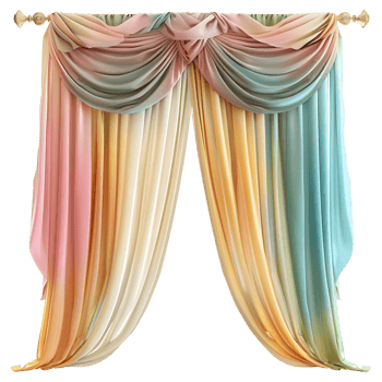 AI generated 3D Rendering of a Wall Colorful Curtains on Transparent Background - Ai Generated png