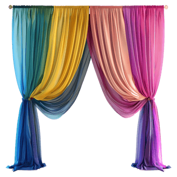 AI generated 3D Rendering of a Wall Colorful Curtains on Transparent Background - Ai Generated png