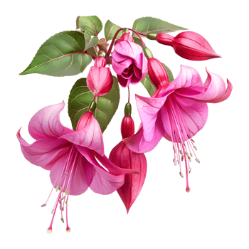 AI generated 3D Rendering of a Nicona Macartney or Fuchsia Flower on Transparent Background - Ai Generated png