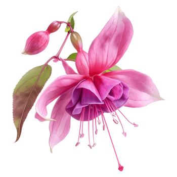 AI generated 3D Rendering of a Nicona Macartney or Fuchsia Flower on Transparent Background - Ai Generated png