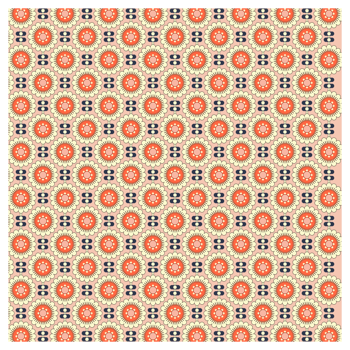 1970s Yellow Orange Pink Retro Floral Pattern png