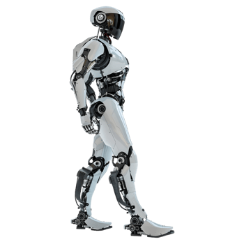 AI generated 3D Rendering of a Walking Humanoid Robot on Transparent Background - Ai Generated png