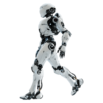 AI generated 3D Rendering of a Walking Humanoid Robot on Transparent Background - Ai Generated png