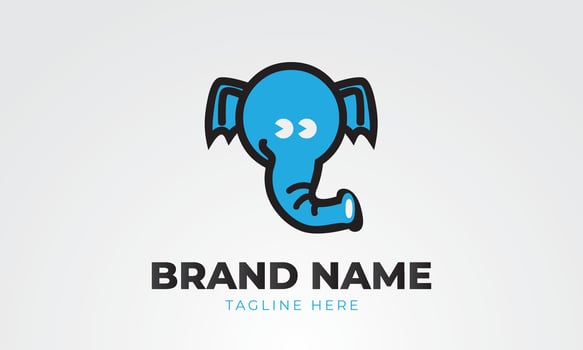 logo icon blue elephant vector