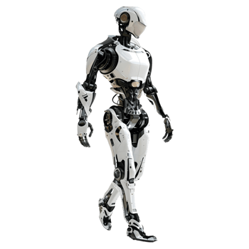 AI generated 3D Rendering of a Walking Humanoid Robot on Transparent Background - Ai Generated png