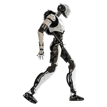 AI generated 3D Rendering of a Walking Humanoid Robot on Transparent Background - Ai Generated png