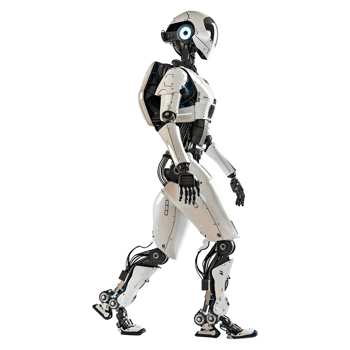 AI generated 3D Rendering of a Walking Humanoid Robot on Transparent Background - Ai Generated png