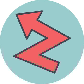 ZigZag Arrow Vector Icon