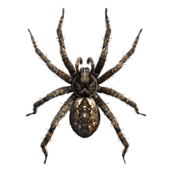 AI generated 3D Rendering of a Black Spider on Transparent Background - Ai Generated png