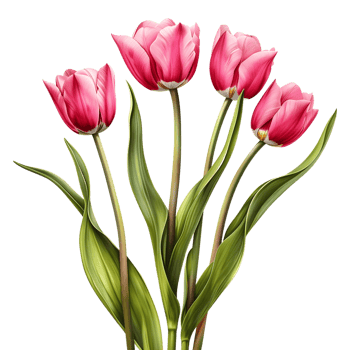 AI generated 3D Rendering of a Pink Tulip Flower on Transparent Background - Ai Generated png