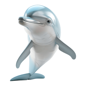 AI generated 3D Rendering of a Cute Dolphin on Transparent Background - Ai Generated png