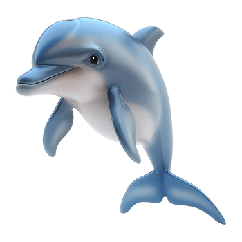 AI generated 3D Rendering of a Cute Dolphin on Transparent Background - Ai Generated png