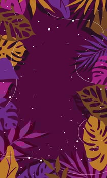Artistic wallpaper of pile of botanical plants, vector illustration