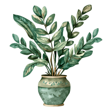 AI generated Isolated illustration of a ZZ plant png