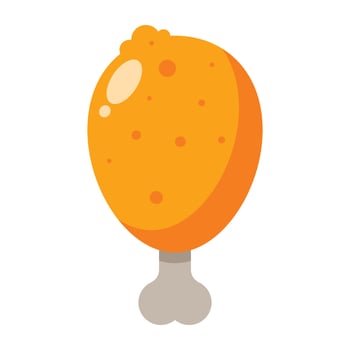 Cartoon Fried Chicken Drumstick icon vector