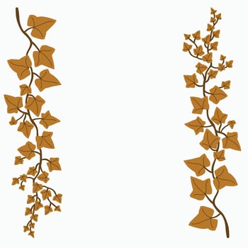 Floral ivy drawing decorative ornament flat design. vector