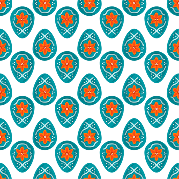 Illustration on theme seamless celebration holiday Easter with hunt colorful bright eggs png