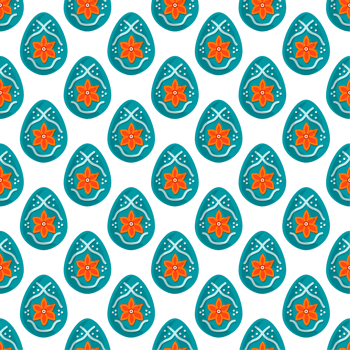 Illustration on theme seamless celebration holiday Easter with hunt colorful bright eggs png