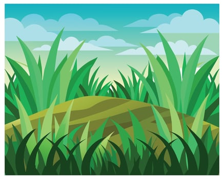 Green grass nature design elements vector illustration