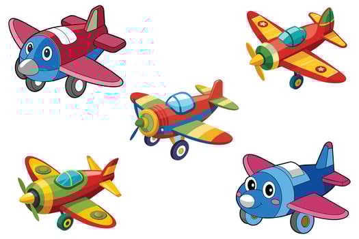 Cartoon Toy Airplane Vector illustration