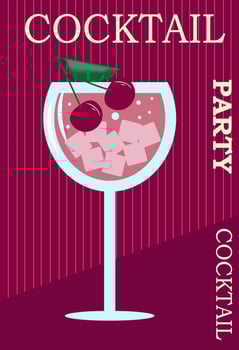 Vector illustration of summer cocktails. Icon, logo advertising flyer for bars and cafes.