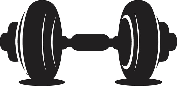 MuscleHue Weighty Dumbbell Emblem PowerGrip Fitness vector