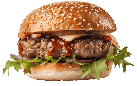 AI generated Appetizing burger on transparent background png