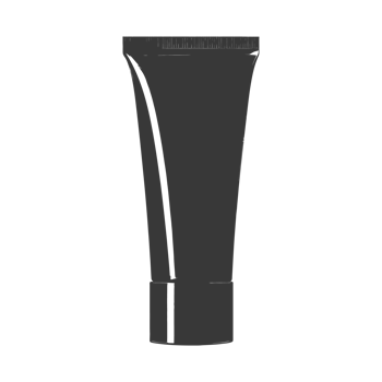 AI generated Silhouette cosmetic tube black color only png