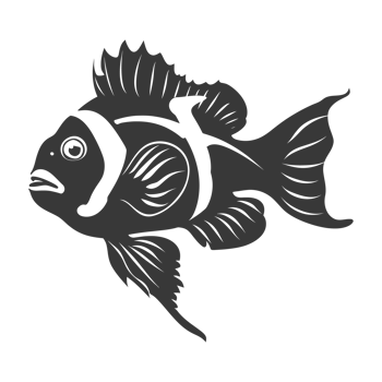 AI generated Silhouette Cute goldfish full body black color only png