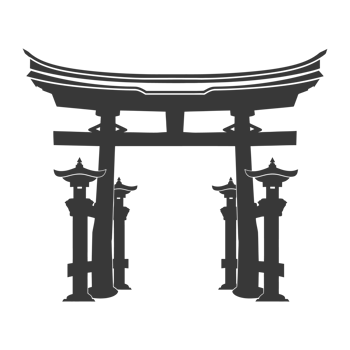 AI generated Silhouette japanese traditional gate black color only png
