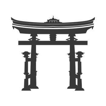 AI generated Silhouette japanese traditional gate black color only png