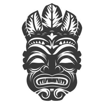 Silhouette Hawaiian Mask black color only png