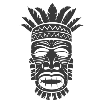 Silhouette Hawaiian Mask black color only png