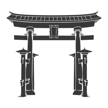 AI generated Silhouette japanese traditional gate black color only png