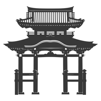 AI generated Silhouette japanese traditional gate black color only png