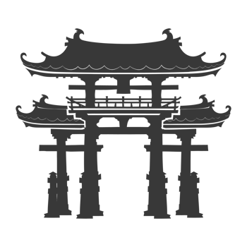 AI generated Silhouette japanese traditional gate black color only png