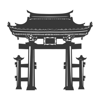 AI generated Silhouette japanese traditional gate black color only png