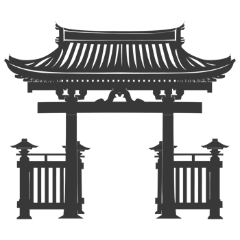 AI generated Silhouette japanese traditional gate black color only png