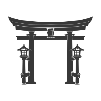 AI generated Silhouette japanese traditional gate black color only png
