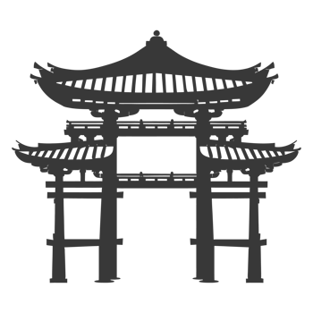 AI generated Silhouette japanese traditional gate black color only png
