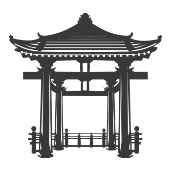AI generated Silhouette japanese traditional gate black color only png