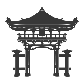 AI generated Silhouette japanese traditional gate black color only png