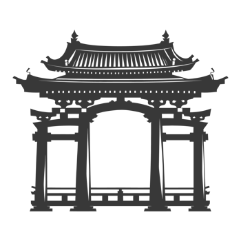 AI generated Silhouette japanese traditional gate black color only png