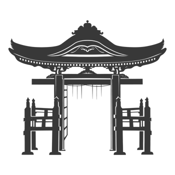AI generated Silhouette japanese traditional gate black color only png