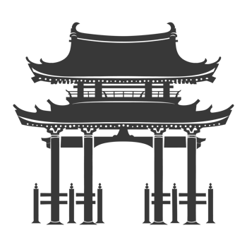 AI generated Silhouette japanese traditional gate black color only png
