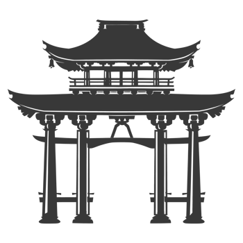 AI generated Silhouette japanese traditional gate black color only png