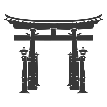 AI generated Silhouette japanese traditional gate black color only png