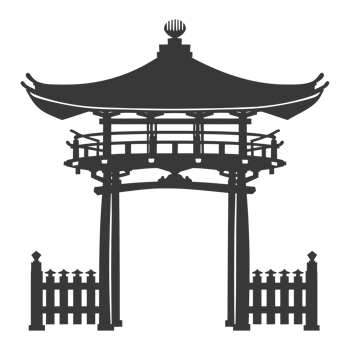 AI generated Silhouette japanese traditional gate black color only png