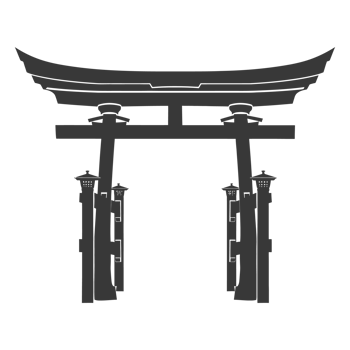 AI generated Silhouette japanese traditional gate black color only png